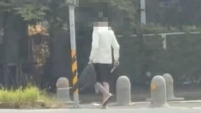台湾惊现男子持双刀街头游荡 涉挥刀恐吓骑士