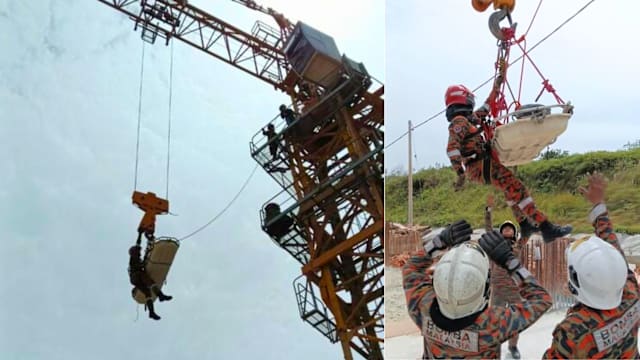 柔佛工人高塔起重机上暴毙 死因还在调查中