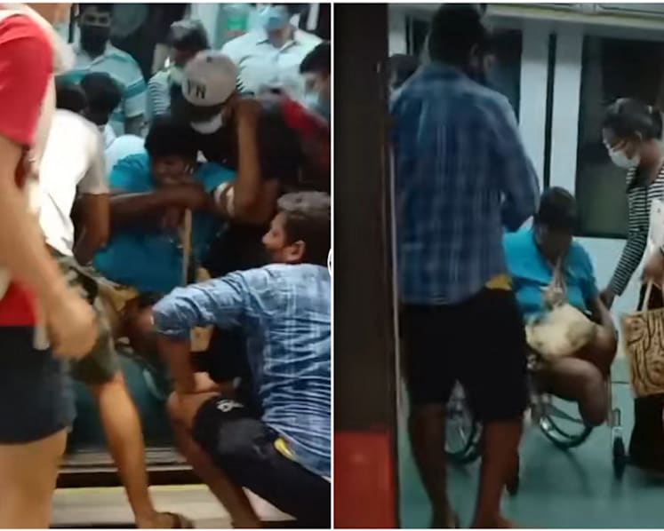 Commuters, SMRT staff free woman in wheelchair from platform gap at Botanic Gardens MRT station