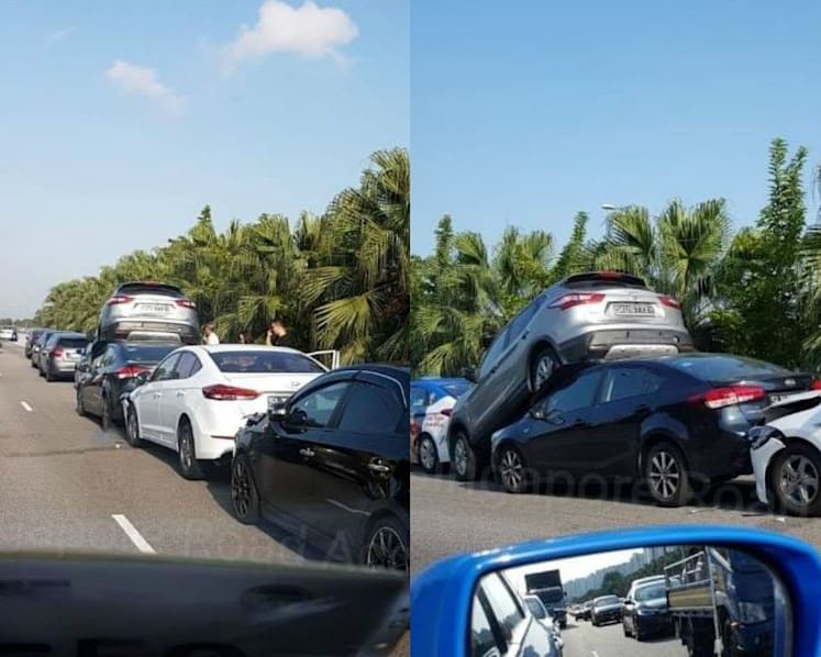 Two chain collisions within metres from each other during morning rush hour; two hurt