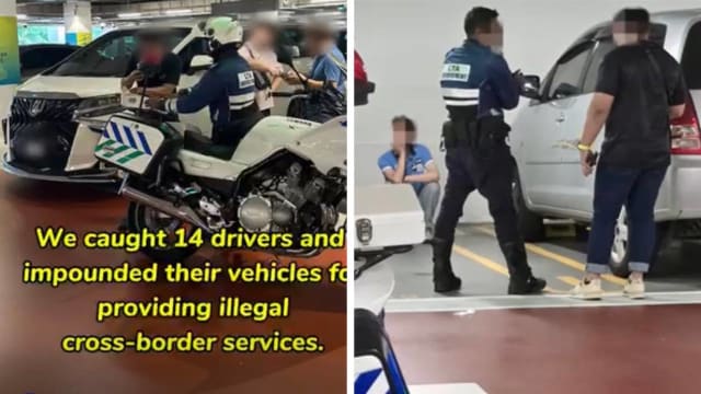 因在本地和新马之间非法载客 14名司机车子被扣押