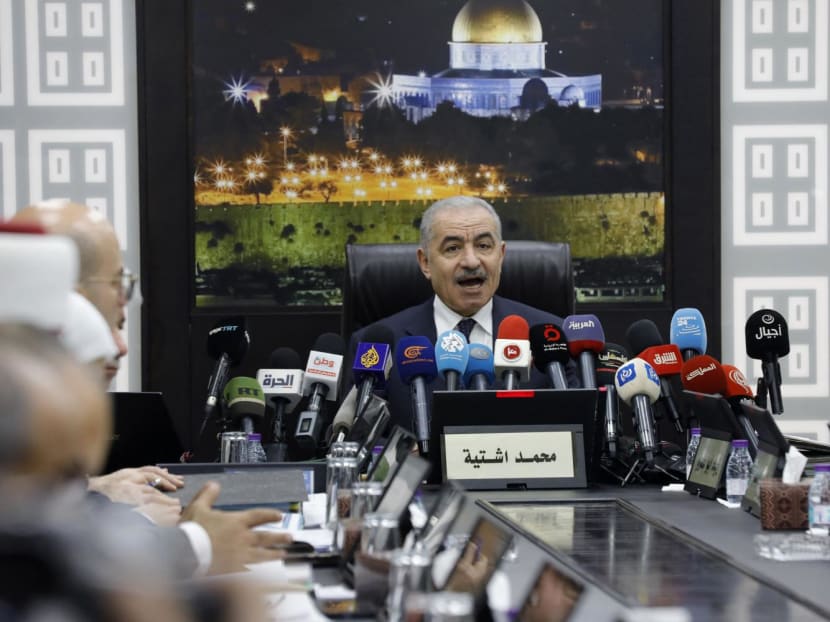 Palestinian Prime Minister Mohammad Shtayyeh announces his government's resignation and calls for "new political measures" during a cabinet meeting in Ramallah on Feb 26, 2024.