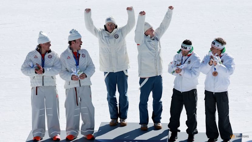 Crosscountry-Norway win men's team sprint to deliver Klaebo fifth Games gold