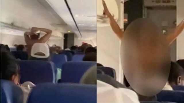 美国西南航空女乘客行为失控  飞机起飞前脱光衣服尖叫 