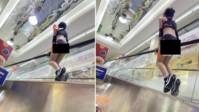 一人骑坐超市电动扶手 超市：已立刻消毒扶手