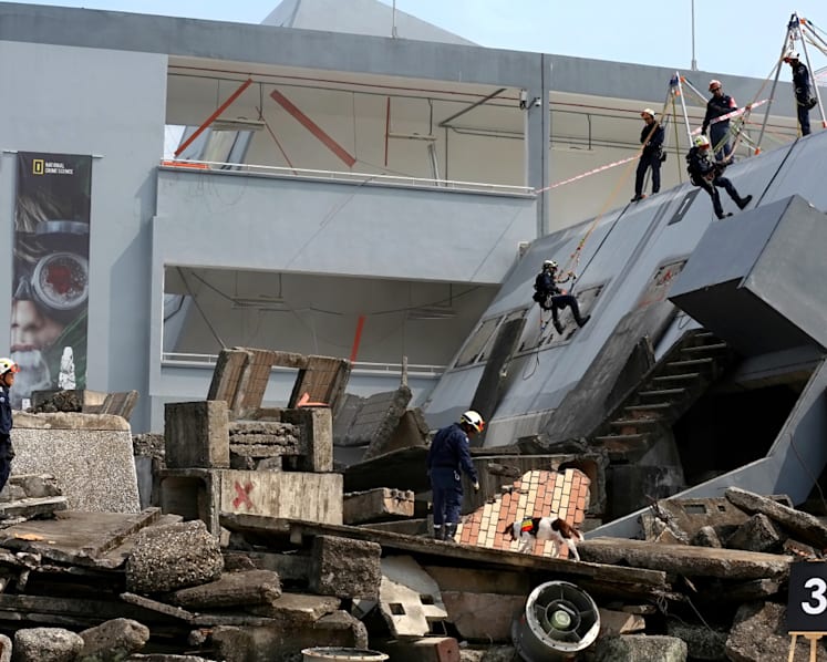 'Explosions', collapsed buildings, part of multi-agency counter-terrorism drill