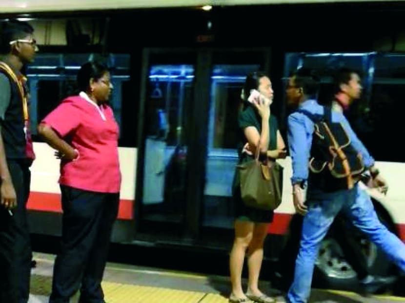 A screen capture from a video of an incident at Woodlands Interchange on Oct 22.