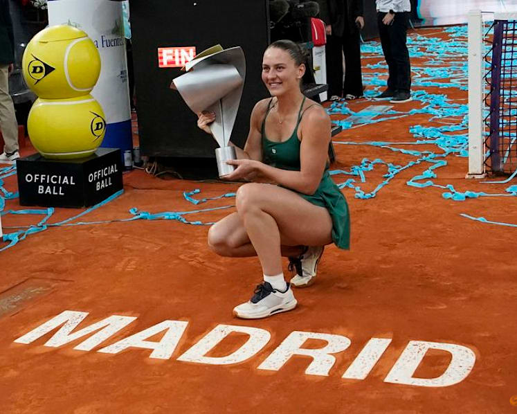 Kostyuk downs Andreeva to claim Madrid Open title