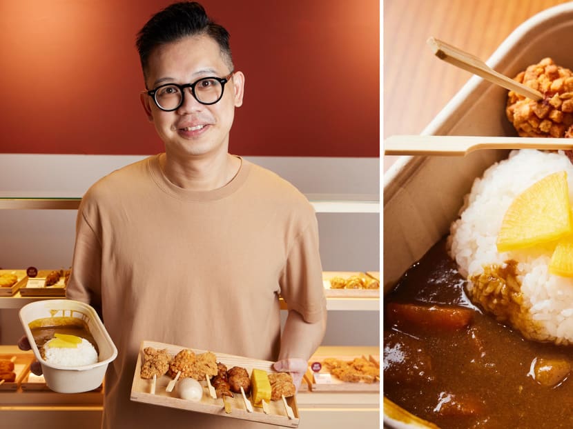 Ex-graphic designer opens fun Japanese curry bento shop with pick-your-own skewers concept 