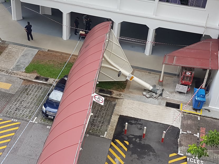 Lorry driver arrested over Bukit Batok walkway shelter collapse
