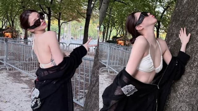 韩韶禧巴黎街头露白皙美背！粉丝激赞：太美了