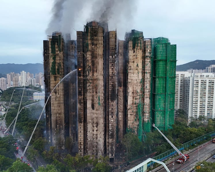 Hong Kong fire: Three men from construction company arrested for manslaughter