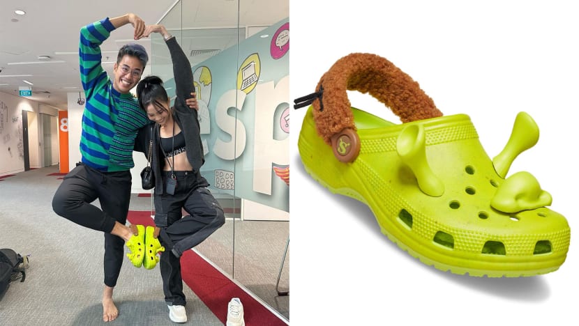 How To Build Your Own Dupe Of The Sold-Out Shrek Crocs Seen On Sonia Chew & Joakim Gomez How To Build Your Own Dupe Of The Sold-Out Shrek Crocs Seen On Sonia Chew & Joakim Gomez