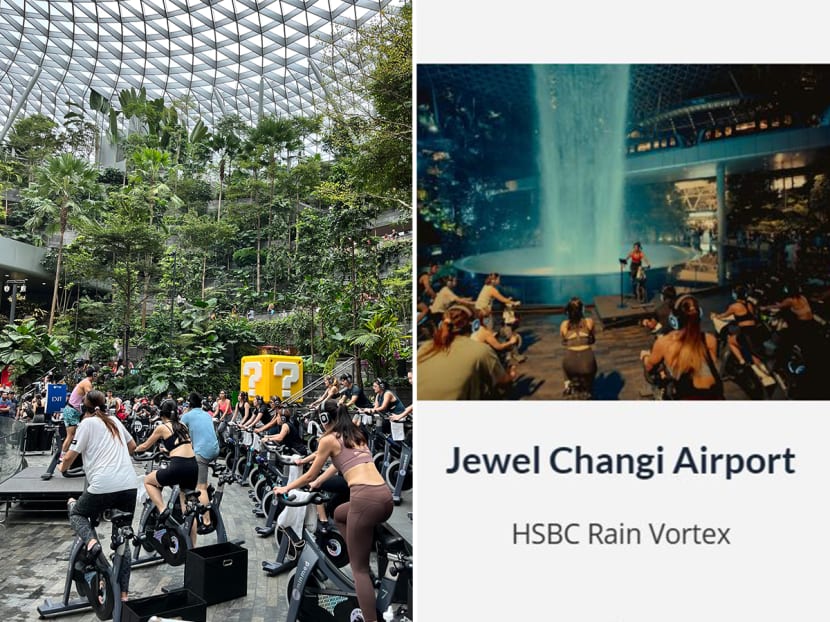 Public spin class at Changi Jewel an eyesore Netizens raise noise safety complaints TODAY