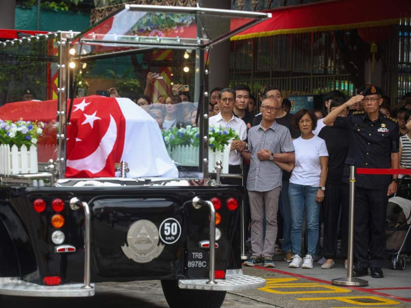 Minister of State for Home Affairs Muhammad Faishal Ibrahim accompanying the family of the late Kenneth Tay Xue Qin at Kong Meng San Phor Kark See Monastery on May 20, 2024.