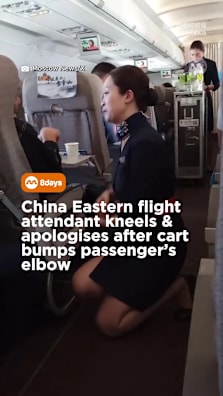 China Eastern says a passenger got into a heated exchange with a flight attendant after a drink cart bumped his elbow #8dayssg #8dayssgtrending #chinaeasternairlines #sgfyp #tiktoksg 