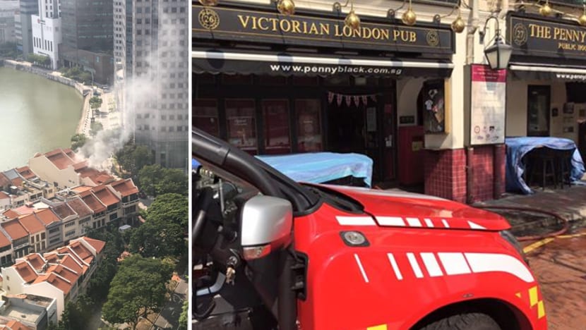 Fire breaks out at The Penny Black pub, Harry's Bar at Boat Quay