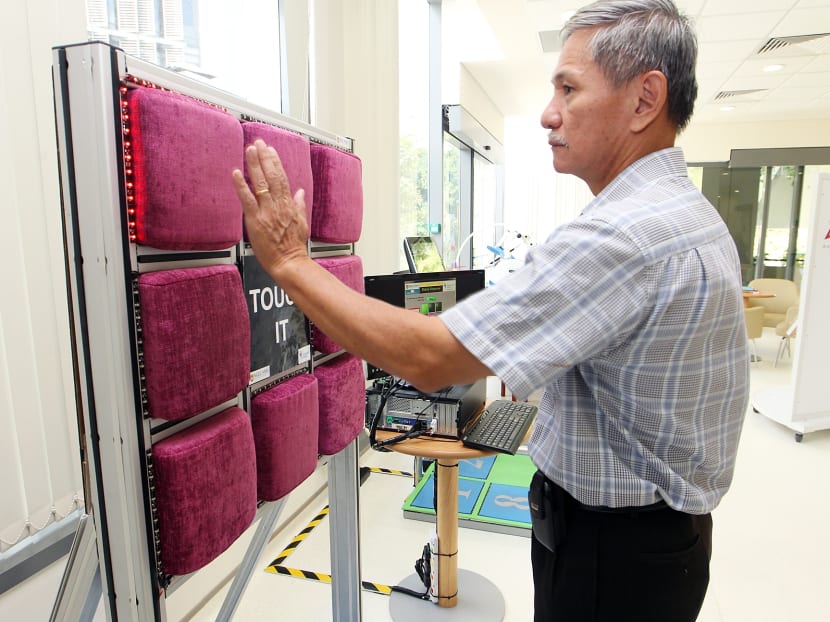 One of the prototypes, which measures a patient’s reaction time to predict the probability of falling. Photo: Ooi Boon Keong