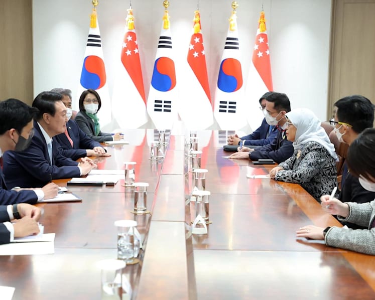 President Halimah and South Korea's new president Yoon Suk-yeol agree to strengthen cooperation following inauguration 