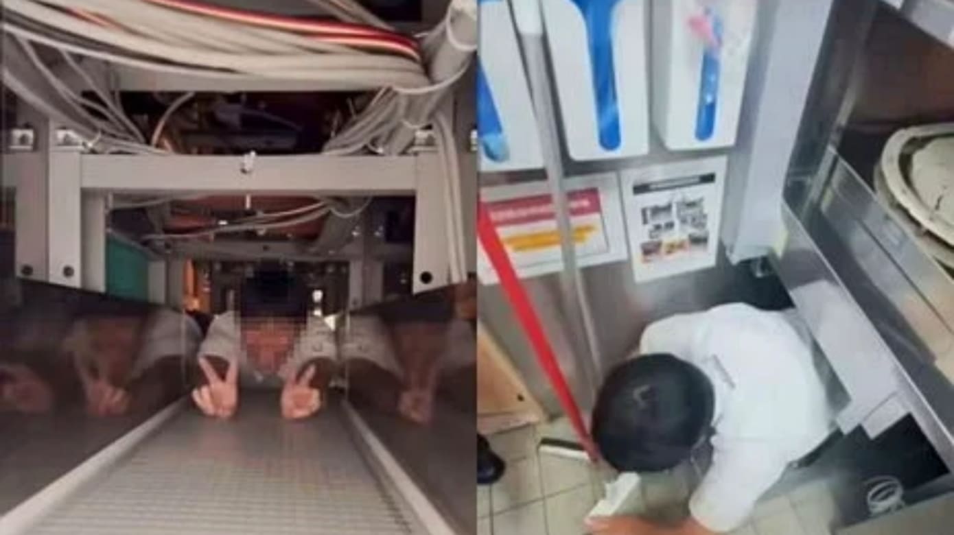 员工躺餐具回收轨道拍片 台寿司店致歉调查