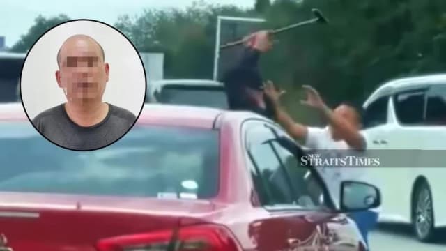 被指南北大道上持拐杖砸车玻璃 狮城司机将被控
