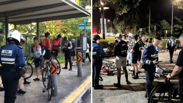 车队人数超额 设备违规 约20名脚踏车骑士被取缔