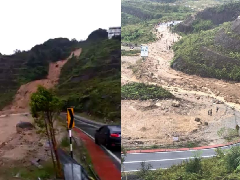 Genting Highlands was struck by a major landslide on Tuesday (Nov 6), blocking off part of a road and leaving hundreds stranded. Genting Highlands was struck by a major landslide on Tuesday (Nov 6), blocking off part of a road and leaving hundreds stranded.