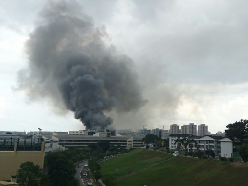 Huge fire breaks out at CK Building in Tampines