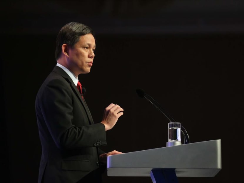 Minister for Trade and Industry Chan Chun Sing held a video-conference session with trade ministers from Australia, Canada, South Korea and New Zealand on Friday (May 1). Minister for Trade and Industry Chan Chun Sing held a video-conference session with trade ministers from Australia, Canada, South Korea and New Zealand on Friday (May 1).