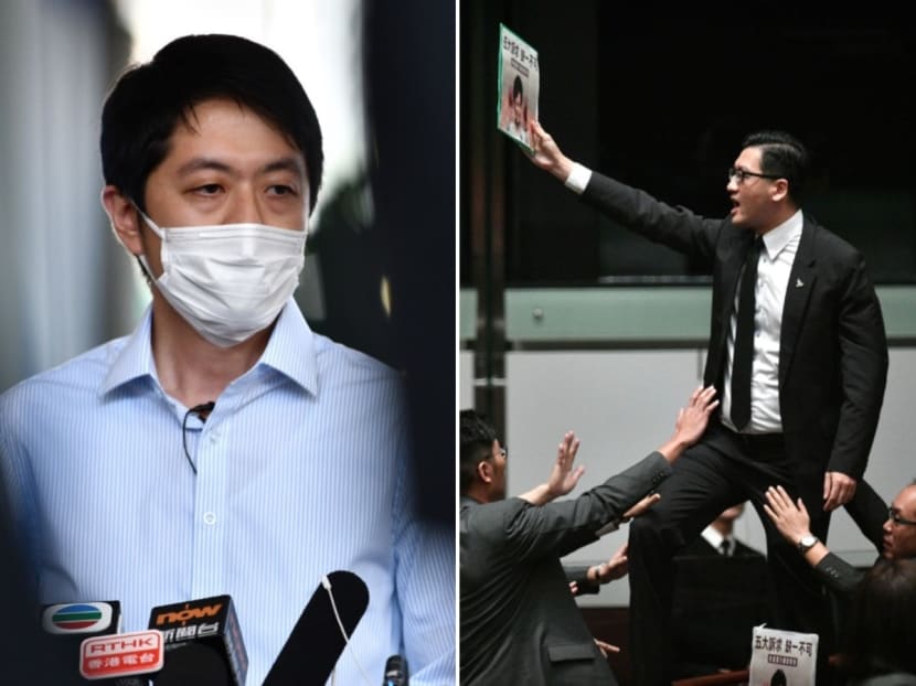 Lam Cheuk-ting (right) and Ted Hui (left) were detained after raids on their homes early Wednesday (Aug 26) morning.