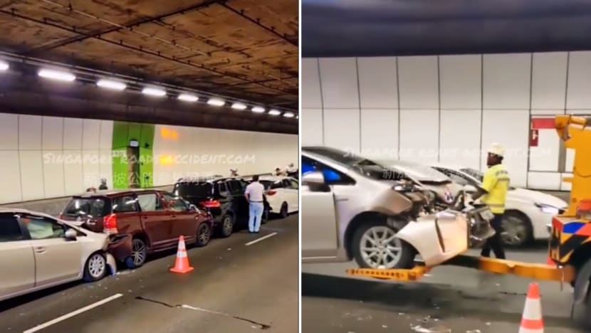 2 persons taken to hospital after 9-vehicle chain collision at KPE tunnel
