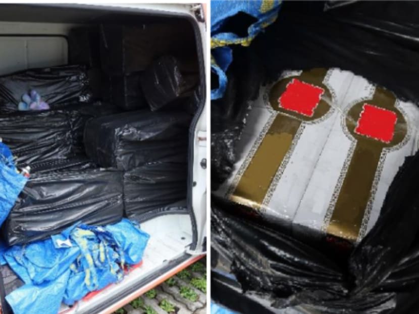 Duty-unpaid cigarettes found in a van on May 3, 2023. 