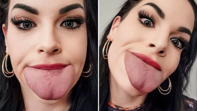 舌宽等同一张信用卡 美巨舌女破健力士纪录