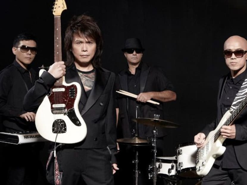 Wu Bai (second from left) and his band, China Blue, were one of the performers for the Spring Wave 2015 music festival in Singapore.