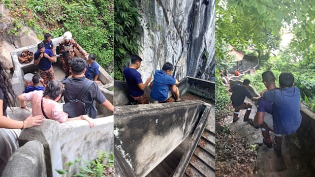 67岁狮城男子登霹雳洞晕倒 被救援人员背下山