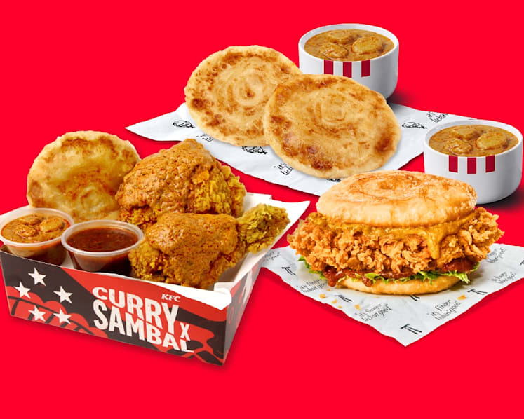 KFC Singapore launches prata Zinger burger, macaroni bowl with curry and sambal