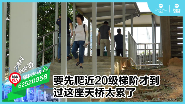 要先爬近20级梯阶才到 过这座天桥太累了