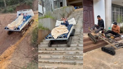 "Peak Level Laziness": Man Invents Bed On Wheels That Can Go Up & Down Stairs