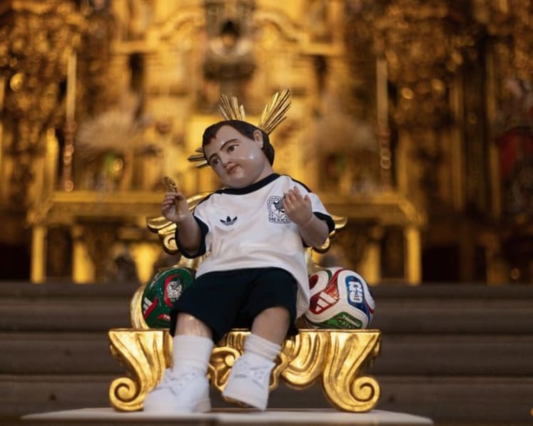 Praying for a World Cup miracle? Fans flock to baby Jesus in Mexico kit