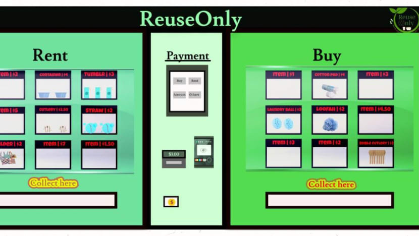 Youths come up with novel vending machine that rents out reusable lunchboxes, cutlery 