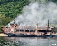 Philippine Coast Guard battles smoke in search for ferry fire missing