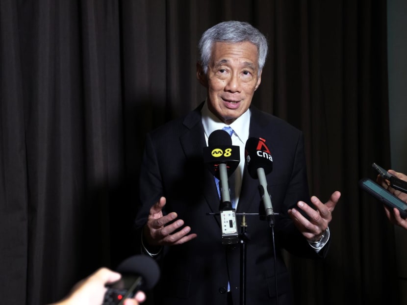 Prime Minister Lee Hsien Loong speaking to reporters at the end of a three-day visit to Jakarta, Indonesia on Sept 7, 2023.