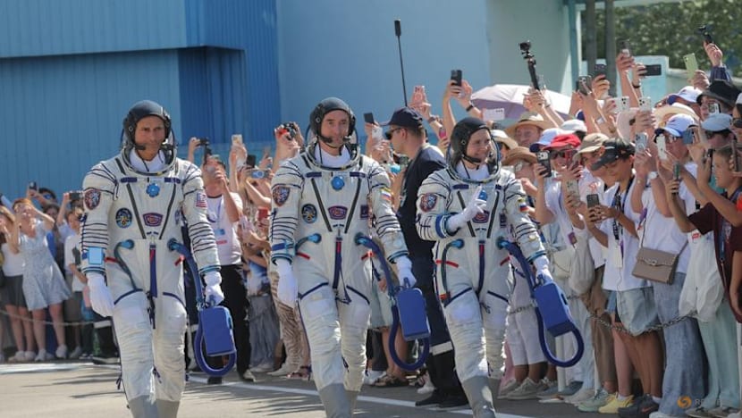 Russia launches American and two cosmonauts to space station with rare NASA chief visit
