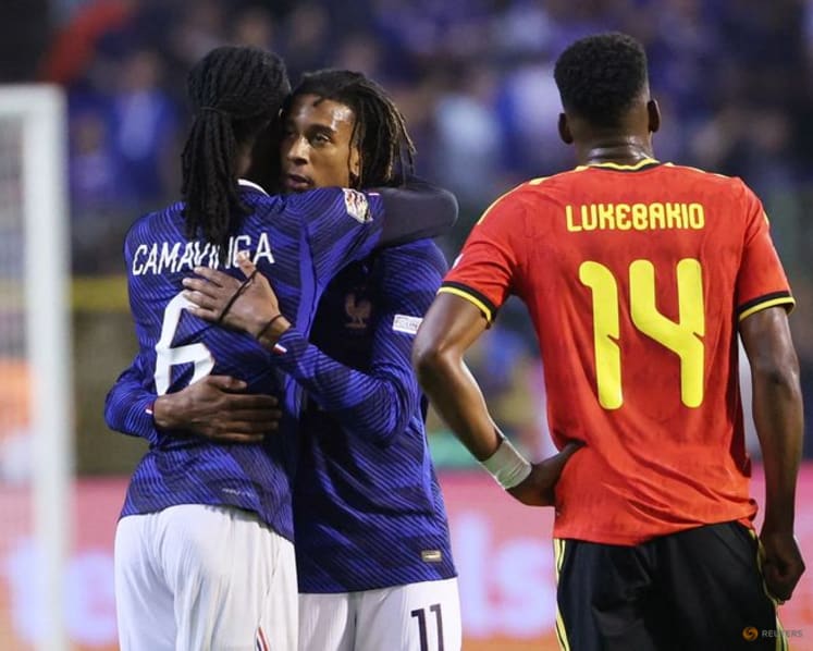 France snatch late winner in Belgium, Italy thrash Turkey 4-1 away