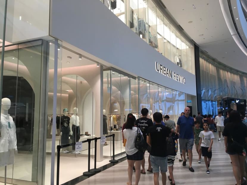 The Urban Revivo boutique at Jewel Changi Airport seen closed on Aug 24, 2019, a day after the tragic incident. The Urban Revivo boutique at Jewel Changi Airport seen closed on Aug 24, 2019, a day after the tragic incident.