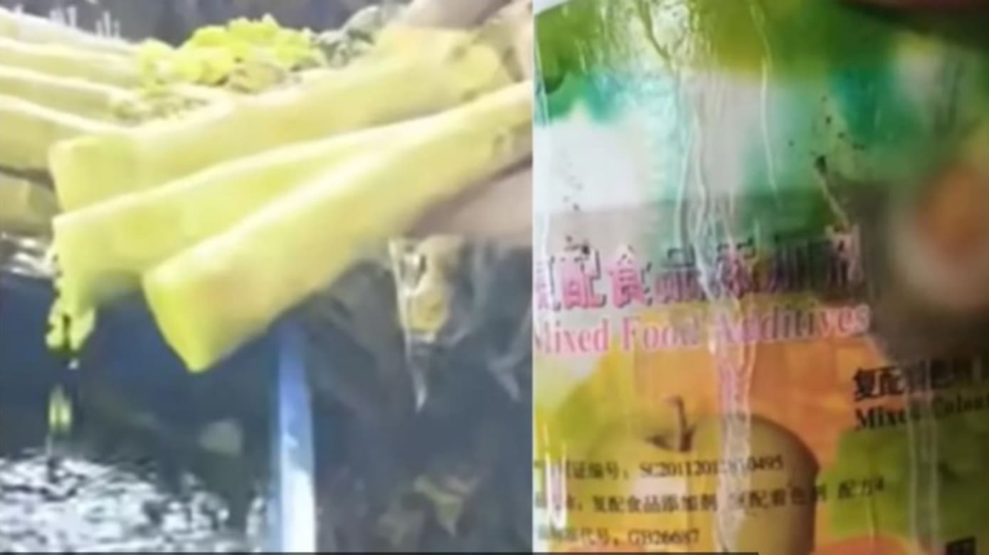 中国甘肃商贩被揭用色素浸泡莴笋 六企业遭查处