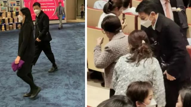 刘德华和老婆穿情侣装　低调观赏女儿表演