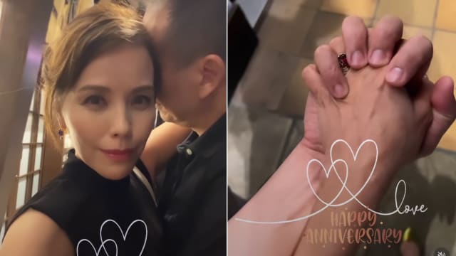 紧紧相拥，紧握他的手！郑惠玉甜庆结婚21周年