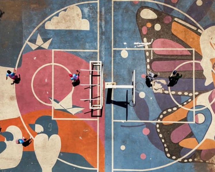In Mexico, soccer is played wherever space permits