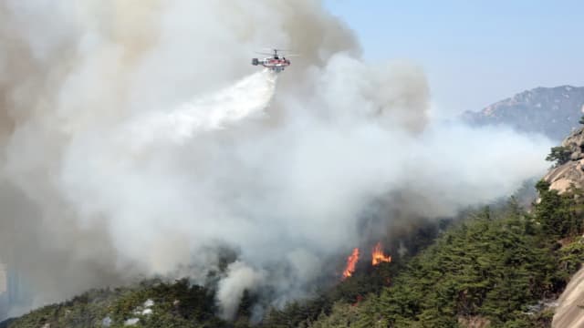 首尔市中心发生山火 120户家庭紧急疏散